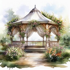 Beautiful elegant outdoor wedding pavilion