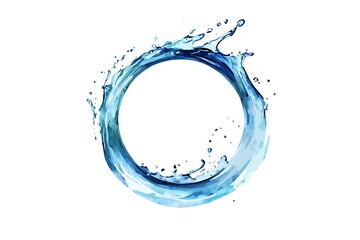 Fototapeta premium Minimalist Cartoon Circle with Water Splash Icon on White Background