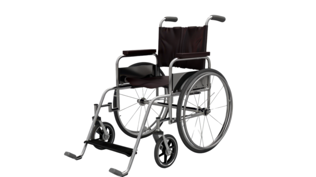 Wheel chair on transparent background 