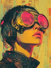 Cyberpunk Woman in Goggles