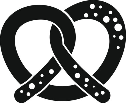 recommend clip art: Black pretzel icon representing oktoberfest baking of traditional german cuisine