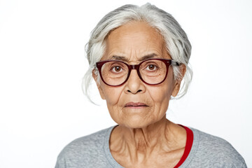 Portrait of an elderly woman with glasses