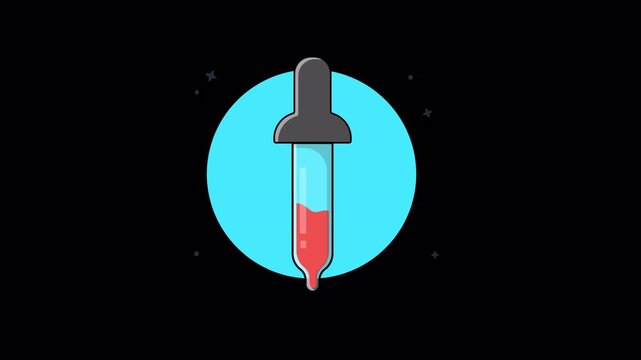 Color Dropper Animation Video - Transparent