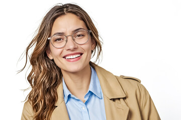 Fototapeta premium Portrait of a smiling woman wearing glasses