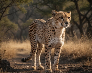 Fototapeta premium Majestic Cheetah in the Savannah