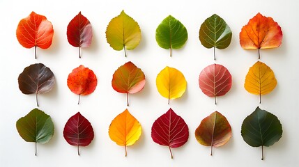 Obraz premium Collection of Autumn Leaves in Various Colors and Stages of Decay