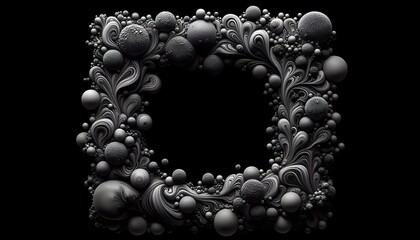 Obraz premium frame on black background, mold micro world, illustration of growth of microscopic organisms