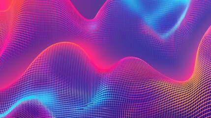 Obraz premium Vibrant abstract wave pattern in shades of pink and blue, perfect for modern design and digital art projects.