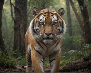 Obraz premium Majestic Tiger in Lush Forest