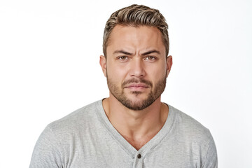 Obraz premium Portrait of a skeptical young man