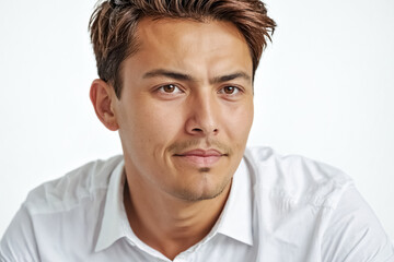Obraz premium Portrait of a Young Man with a White Shirt