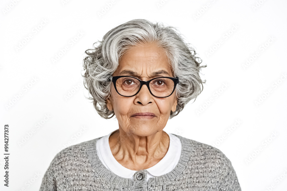 Wall mural Portrait of a senior woman with grey hair