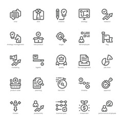 Strategy Management icon pack for your website, mobile, presentation, and logo design. Strategy Management icon outline design. Vector graphics illustration and editable stroke.