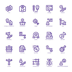  Strategy Management icon pack for your website, mobile, presentation, and logo design. Strategy Management icon basic line gradient design. Vector graphics illustration and editable stroke.
