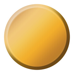 golden button isolated on white