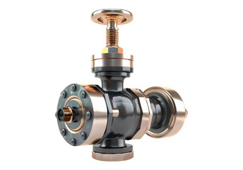 Closed water or gas valve isolated on transparent background. Transparent PNG.