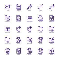 Document Archive icon pack for your website, mobile, presentation, and logo design. Document Archive icon basic line gradient design. Vector graphics illustration and editable stroke.