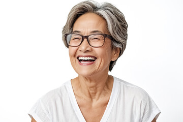 Obraz premium Portrait of a smiling senior woman with grey hair