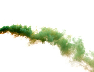 green smoke on white background