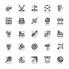 Fitness and Sport icon pack for your website, mobile, presentation, and logo design. Fitness and Sport icon glyph design. Vector graphics illustration and editable stroke.