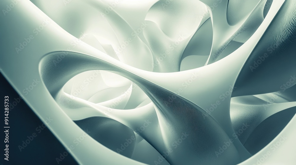 Poster abstract 3d background with interlocking shapes and dynamic lighting, futuristic and artistic design