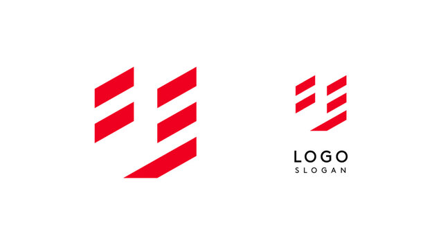 Abstract red geometric letter Y with parallel lines. Stripes modern logotype concept, futuristic design for an innovative company, minimalist sporty and technological power style. Vector illustration