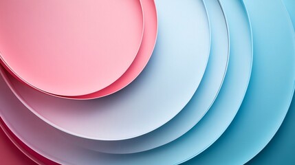 High-detail flat lay featuring minimal geometric patterns in a soothing pastel color scheme creating an abstract and clean design Stock Photo with copy space