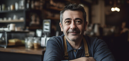 Fototapeta premium Smiling Small Business Owner in His Shop