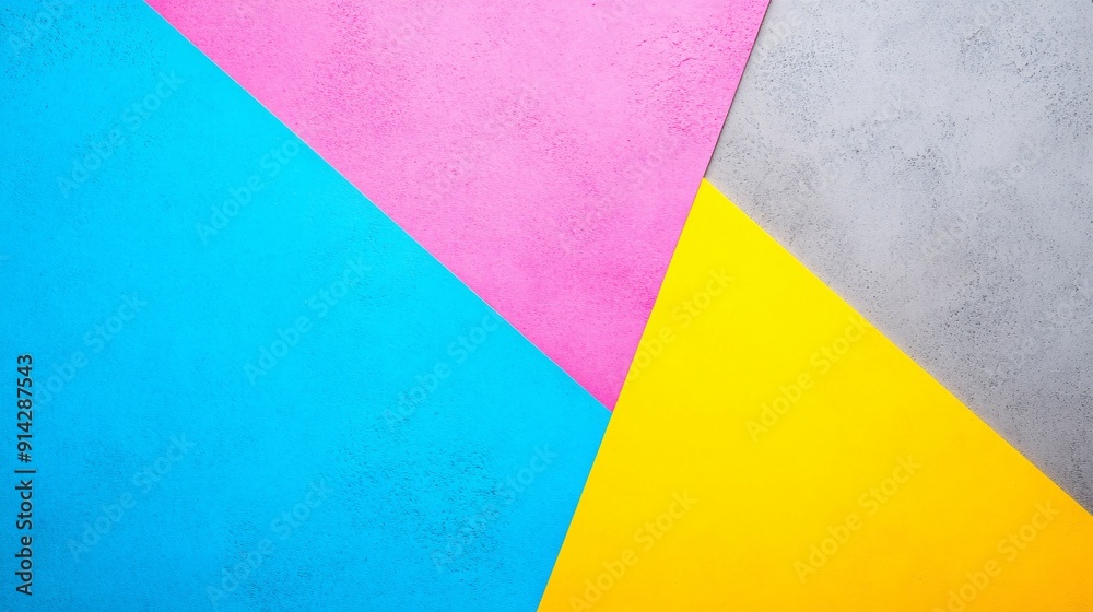 Poster Abstract design with intricate geometric patterns in pastel colors presented in a flat lay format for a minimalist and sophisticated look Stock Photo with copy space