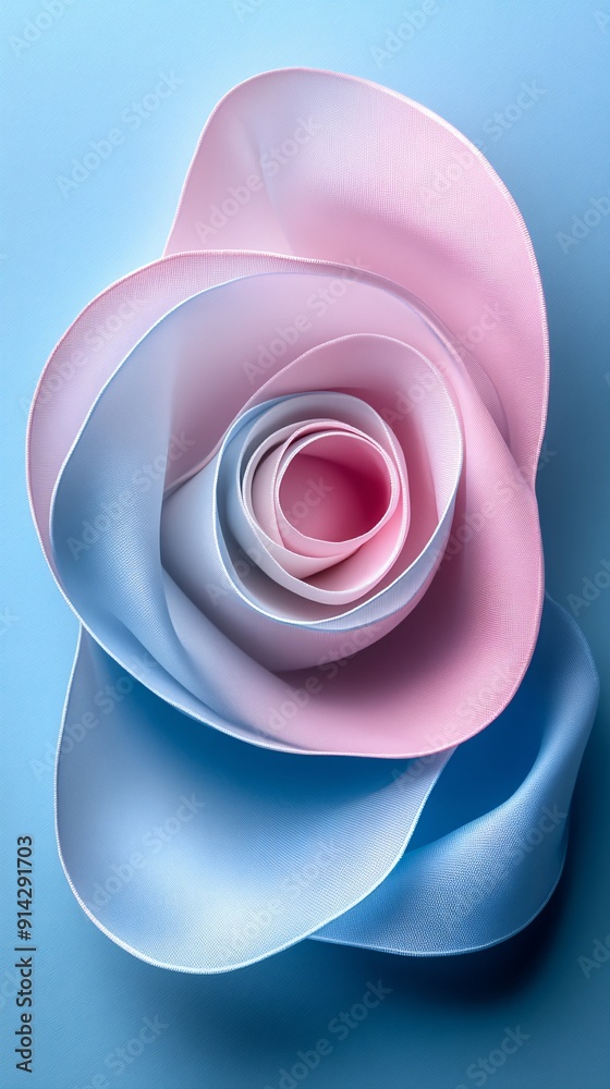 Poster Abstract design with intricate geometric patterns in pastel colors presented in a flat lay format for a minimalist and sophisticated look Stock Photo with copy space