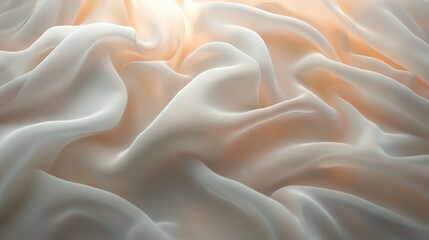 Elegant 3D fabric background with layered chiffon and soft lighting, sophisticated textile design