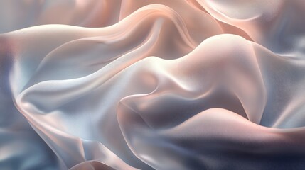 Elegant 3D fabric background with layered chiffon and soft lighting, sophisticated textile design