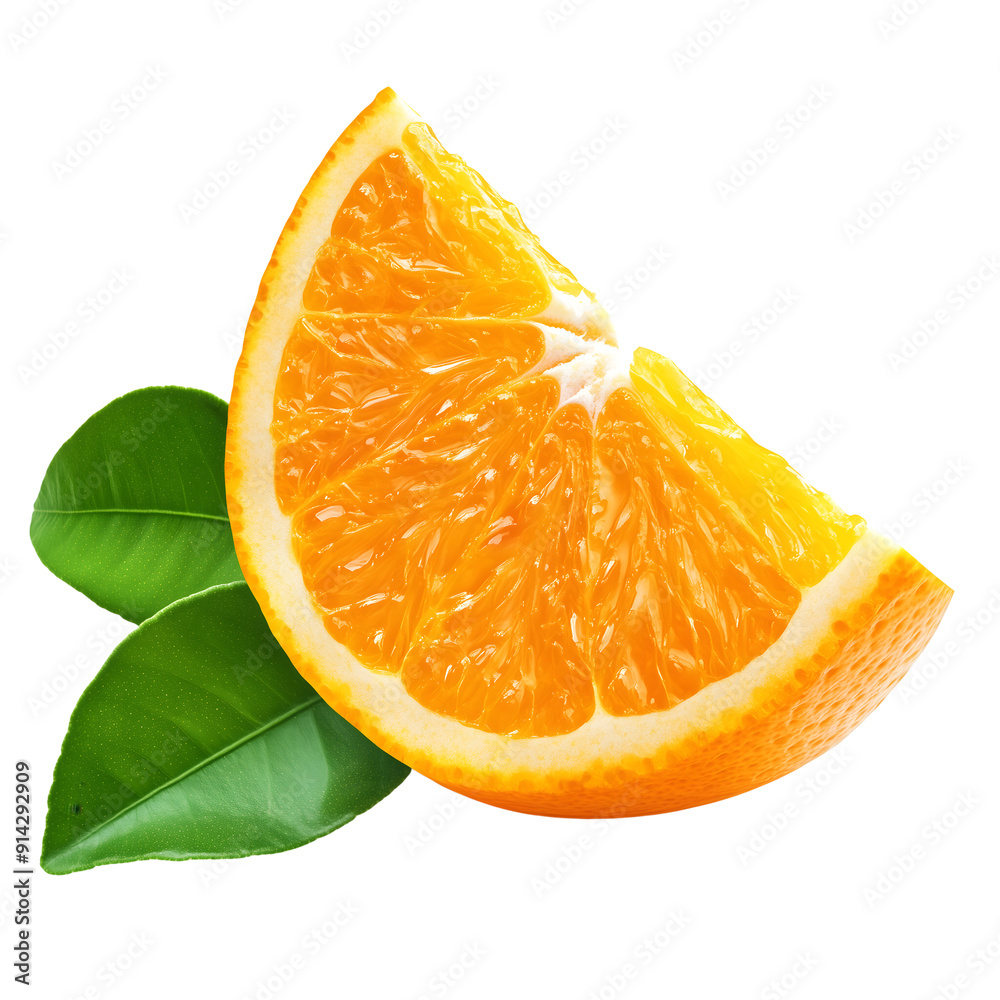 Wall mural orange slice isolated on transparent background generative ai.