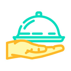 food presentation restaurant chef color icon vector. food presentation restaurant chef sign. isolated symbol illustration