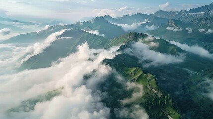 Naklejka premium Aerial View of Mountains