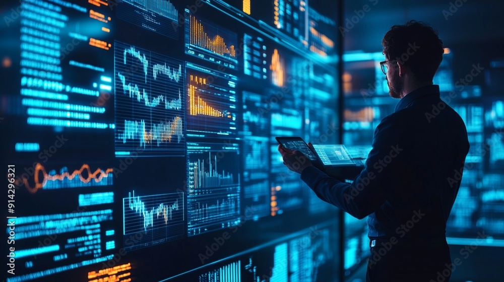Wall mural data science and engineering digital technology