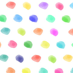 ゆるい手描きの水彩水玉模様の少し不思議な背景イラスト５