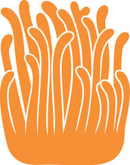 Cordyceps militaris mushrooms logo. Isolated Cordyceps militaris mushrooms on white background