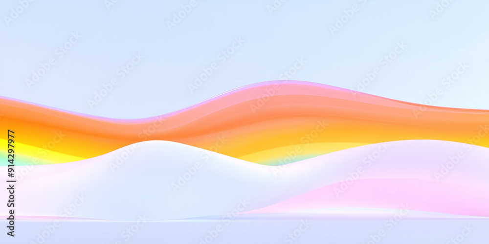 Wall mural simple abstract rainbow background wallpaper, digital wave vibe