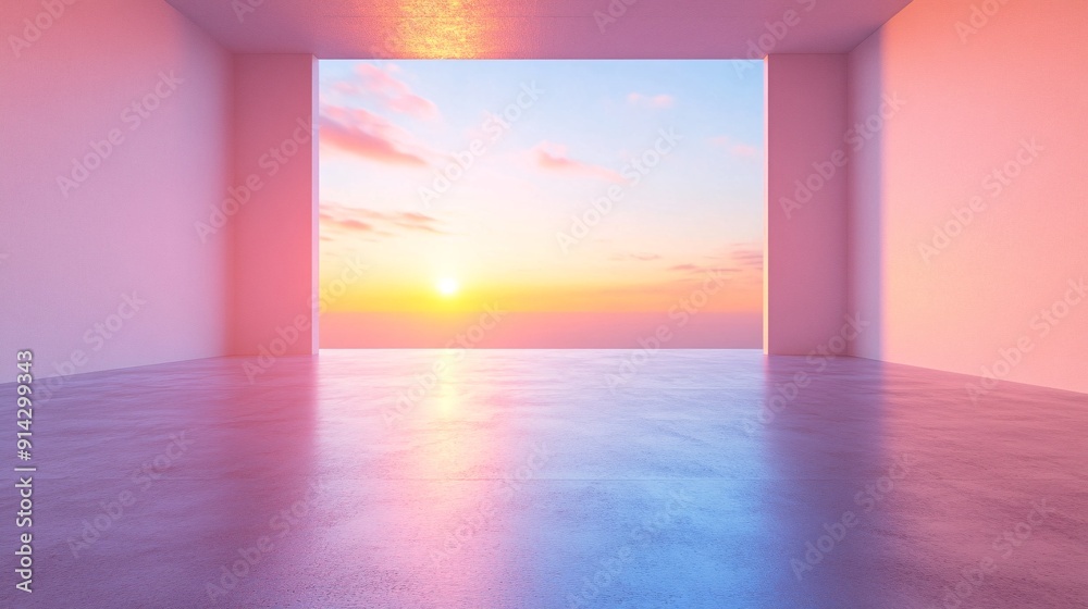 Aufkleber Soft gradient background with pastel colors and smooth transitions creating a simple and minimalistic design Stock Photo with copy space