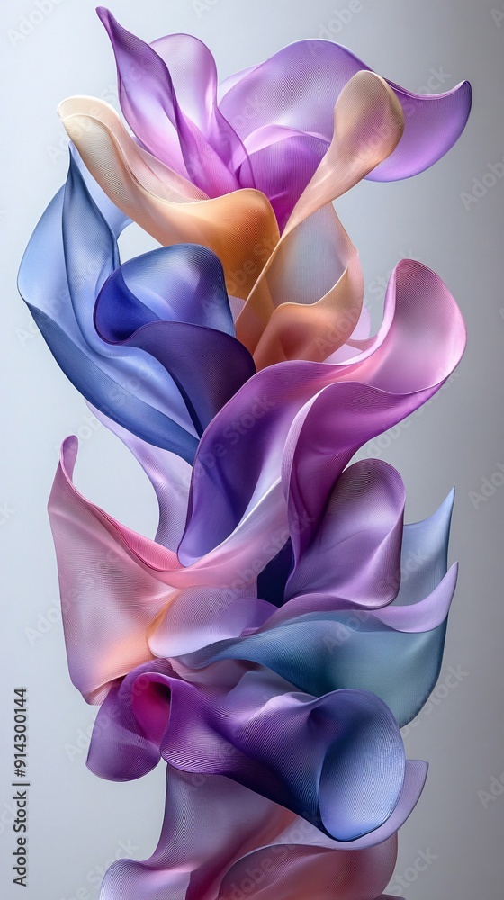 Aufkleber Smooth transition of pastel colors forming a soft gradient background with a simple and minimal design Stock Photo with copy space