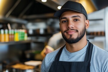 Fototapeta premium Fast Casual Restaurant Worker