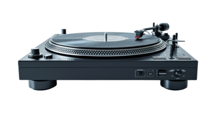 Turntables dj on transparent background