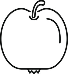 Minimalist line drawing of an apple emphasizing simplicity and clarity