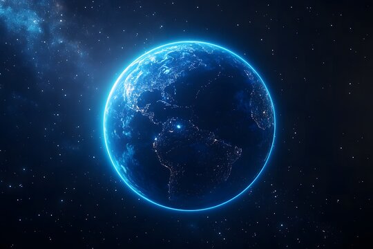 View from space of planet Earth, the nitrogen ozone layer