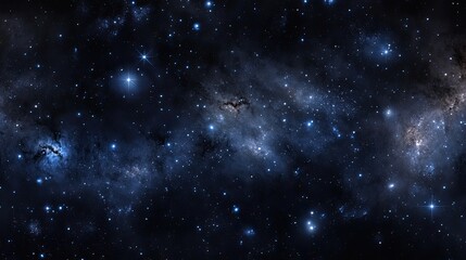 Obraz premium Panorama of the night sky with countless stars and a visible constellation, set against a dark background
