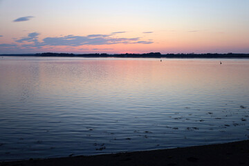 View of the sunset over the sea in summer	