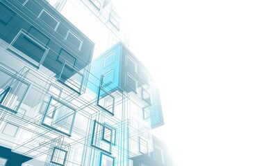 Abstract architectural drawing 3d rendering
