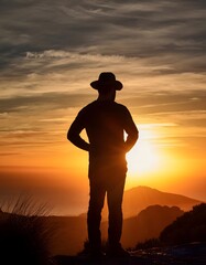 cowboy on sunset