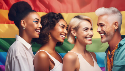 Fototapeta premium Pop art illustration, banner, texture or background representing Pride Day and the LGBT community